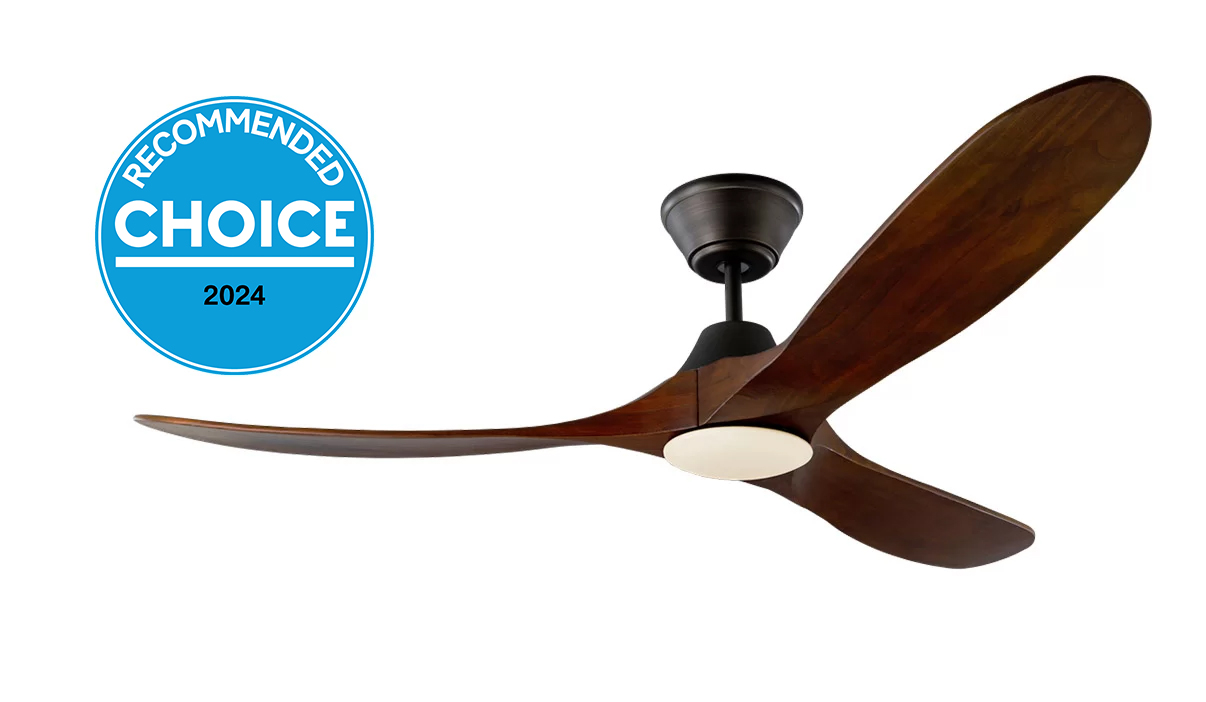 Milano SLIDER NOVA Full Moon Aged Pewter DC Motor Fan With Light Walnut (Solid Timber) Blade Fan – LED Light